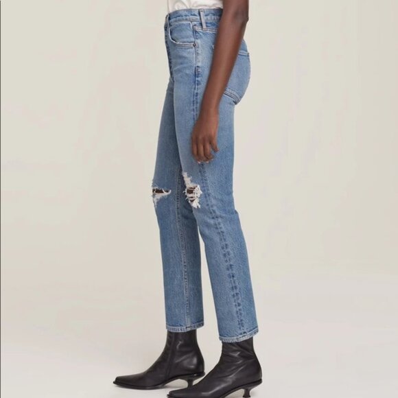 AGOLDE Riley Crop High Rise Straight Jeans Button Fly Size 26 GUC - Picture 3 of 8